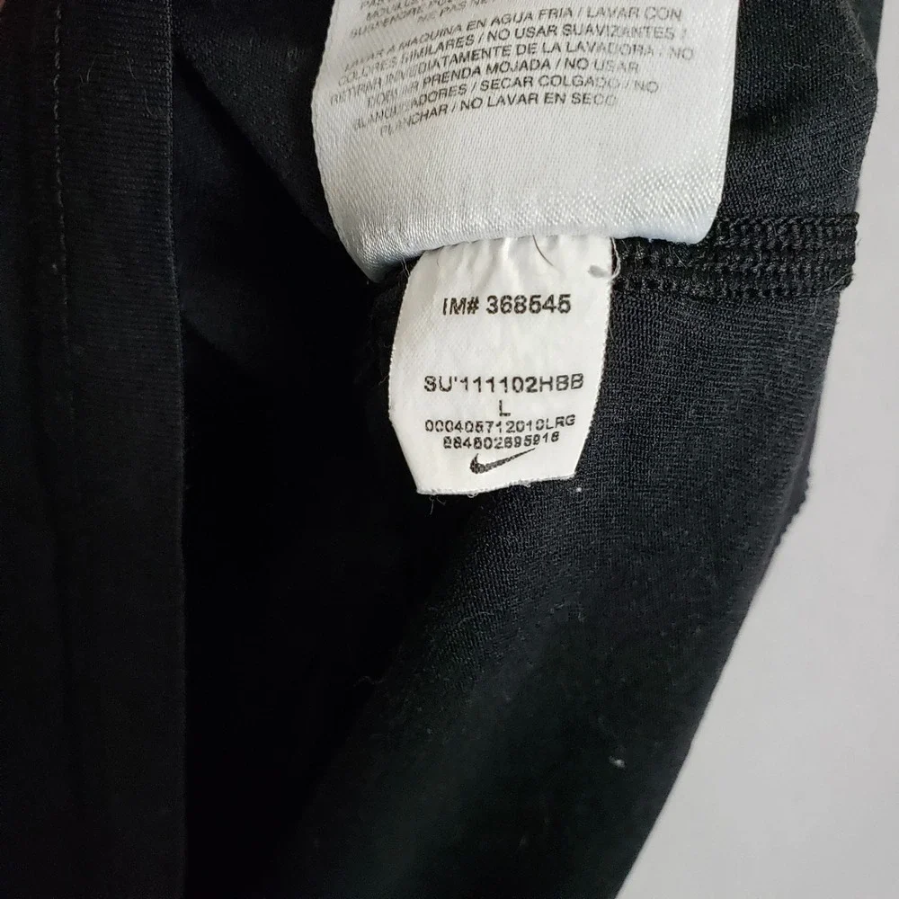 Nike Dri-Fit Tee Shirt Solid Black Casual Basic Swoosh Logo Workout Gym Size L